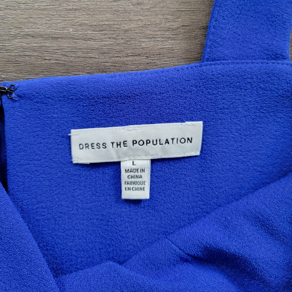 Dress the Population Electric Blue Nicole Midi Dress Size Large - Picture 9 of 14